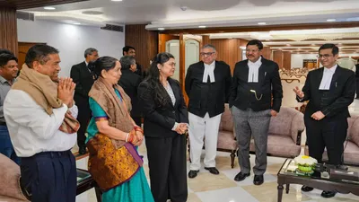 cji  other sc judges felicitate cook s daughter for getting scholarship in two us universities