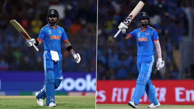 cwc 2023  kl rahul  virat kohli s gritty fifties power india to 240 against australia in final