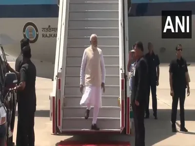 pm modi returns to india after his two day state visit to bhutan