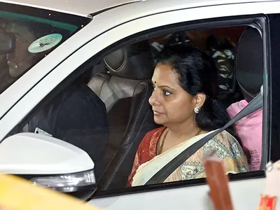 after ed raids  brs mlc k kavitha being brought to delhi for questioning in liquor case