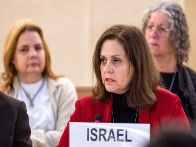unhrc adopts anti israel resolution  israeli ambassador walks out of session in protest