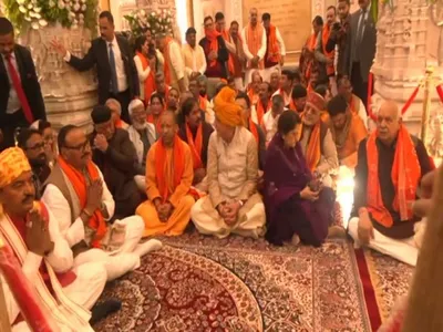 cm yogi along with up mlas offer prayers at ram mandir in ayodhya