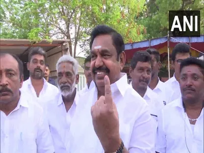 ls polls  former tamil nadu cm edappadi k palaniswami casts his vote in salem