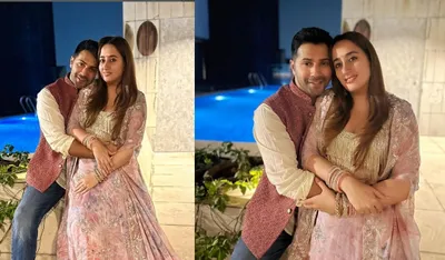 varun dhawan  natasha dalal give major couple goals in their latest pictures from karwa chauth