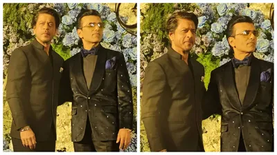 anand pandit drops inside pics with srk from daughter s grand wedding reception