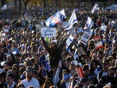 washington dc  demonstrators from across country  march for israel 