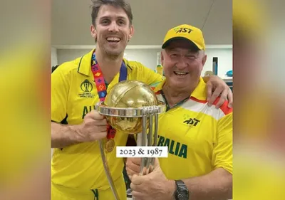  2023 and 1987   mitchell marsh celebrates world cup win with father geoff