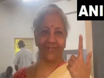 lok sabha polls  union minister nirmala sitharaman casts vote in bengaluru