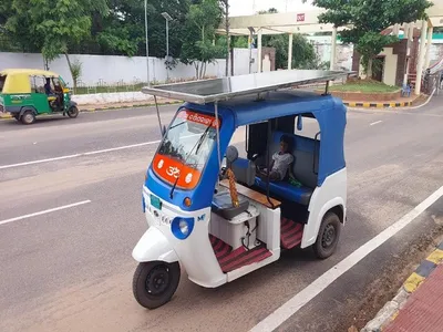 odisha man turns electric auto into solar powered vehicle 