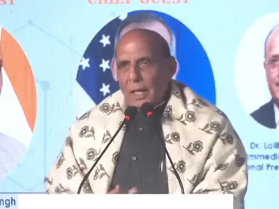  anyone who shows eyes to us will face consequences   this is a powerful india   rajnath singh