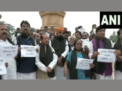 even if they file firs against us  throw us in jail…”bjp demonstrates outside bihar assembly after leader dies in patna protest