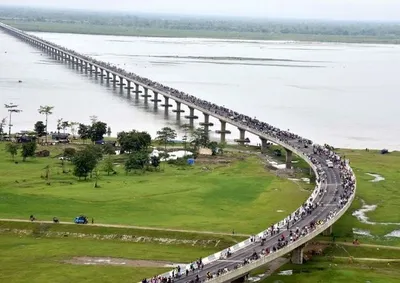 longest river bridge in india sparks political debate as elections approach in dhubri  assam