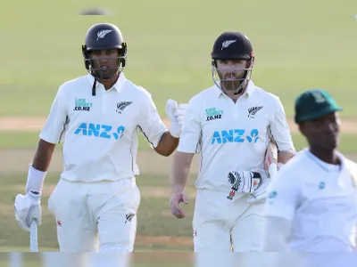 nz vs sa  1st test  ravindra cracks maiden double ton  proteas lose early wickets in reply