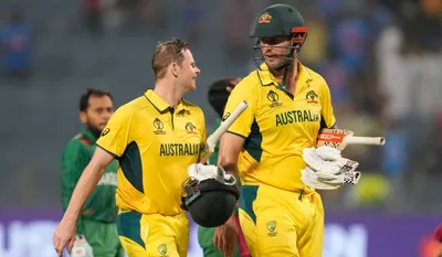 cwc 2023  australia clinch 8 wicket win over bangladesh