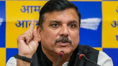 aap mp sanjay singh alleges conspiracy to harm delhi cm kejriwal  protest held
