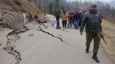 landslide damages roads and houses in j k s ramban