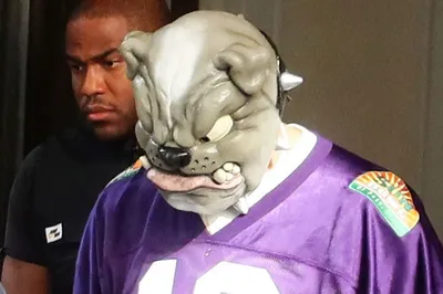 drake leaves hotel in bulldog mask ahead of  for all the dogs  release