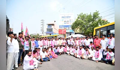 brs leaders stage protests in telangana over arrest of k kavitha