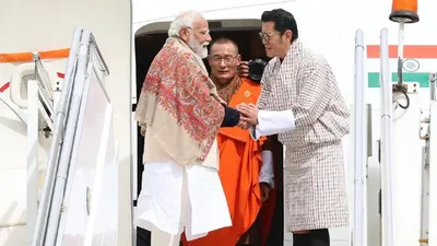  honoured by special gesture   says pm modi as bhutan king comes to see him off at airport