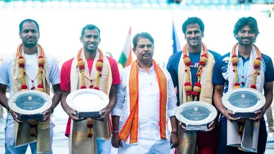 india davis cup stars felicitated at inauguration of bengaluru open 2024