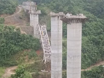 mizoram  17 workers killed as under construction railway bridge collapses in aizawl