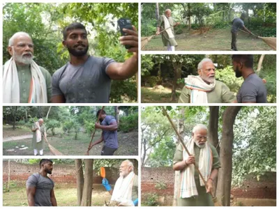 blending cleanliness with fitness  pm modi participates in swachh bharat campaign with ankit who started 75 day challenge