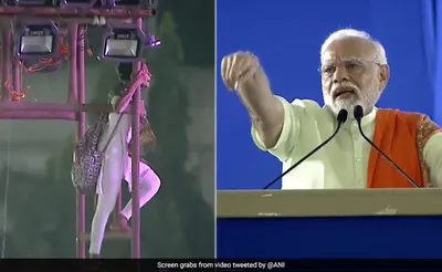  your life is precious to us   pm modi urges people to get down from light tower during nda rally