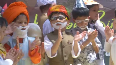 west bengal  children dressed up like pm modi in siliguri to celebrate his birthday 