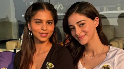 ipl  suhana khan  ananya panday elated as kkr move to top spot after thumping win over lsg