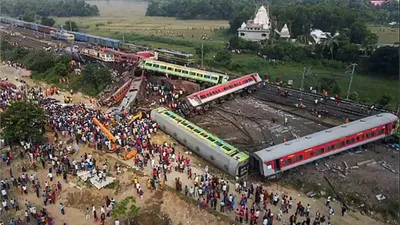 restoration work going on at war footing at odisha accident site  railways