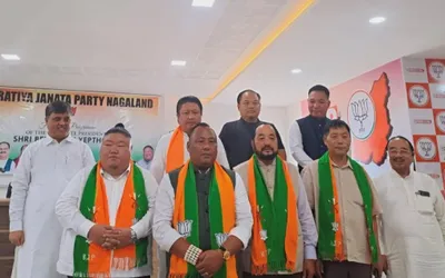 benjamin yepthomi takes charge as new president of bjp nagaland unit