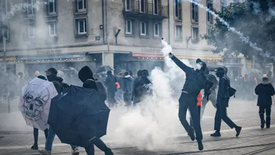 france  more than 100 policemen injured in may day protest against pension law