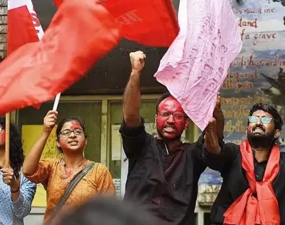 left sweeps jnu students  union election  wins all four seats