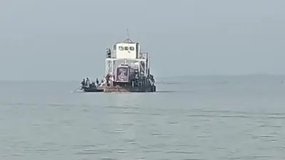 floating bridge vessel with 100 people onboard gets stuck in chilika lake