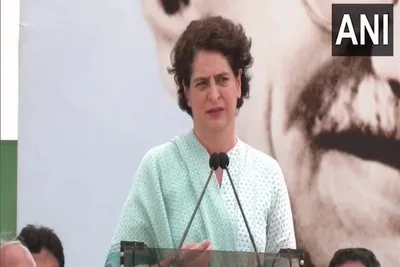 mp  bjp accuses congress of insulting tribals by making them sit on ground during priyanka gandhi s rally
