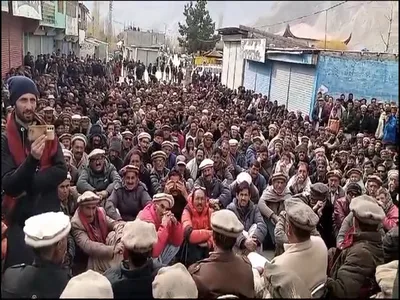 life in gilgit baltistan in pok comes to standstill with complete shutter down  huge protests against wheat price hike