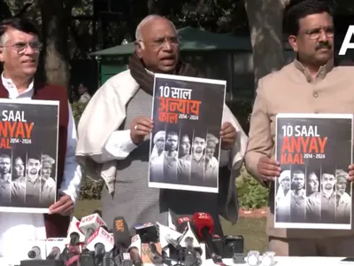 as centre gears up for white paper  kharge releases  black paper  to highlight  failures  of bjp govt since 2014