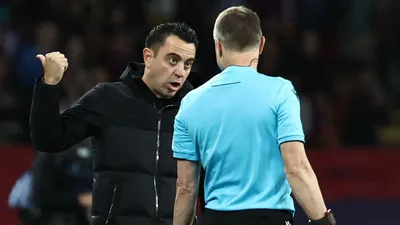  he was a disaster  killed the tie   barcelona coach xavi lambasts referee for arujo sending off