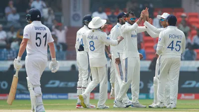 ind vs eng  england end the second session at 215 8 at tea in hyderabad  day 01  tea 