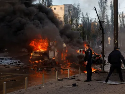 russia launches massive missile attack in kyiv  over dozen injured