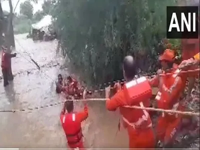 gujarat  ndrf team conducts rescue operation in junagadh district