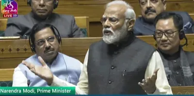  people convinced they have resolved to sit for a long time in opposition   pm modi lambasts opposition parties in ls reply