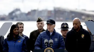 us president biden says  going to move heaven and earth  to rebuild collapsed bridge in baltimore